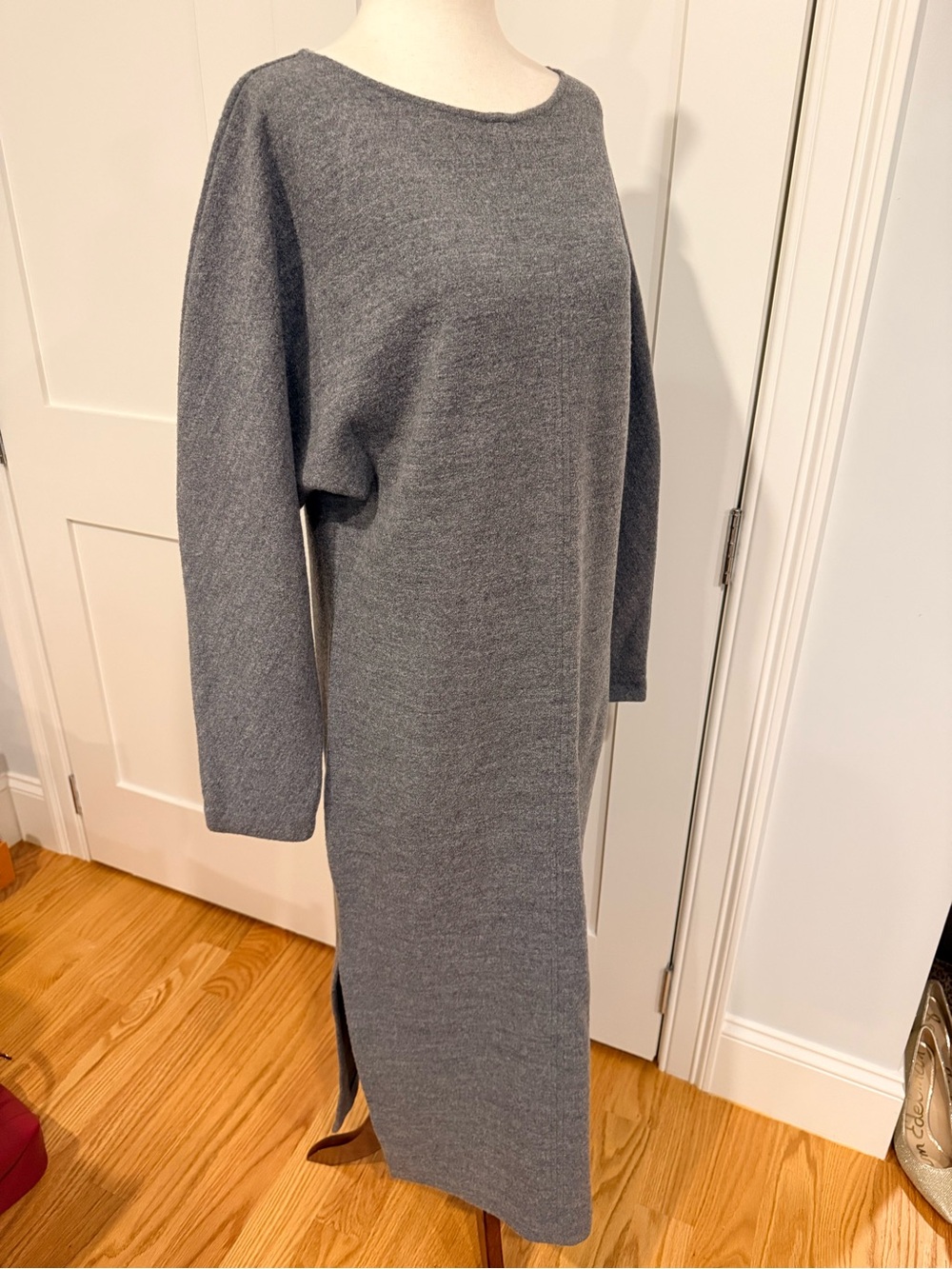 COS Grey Wool Knit Midi Dress with Side Slit - Picture 11 of 16